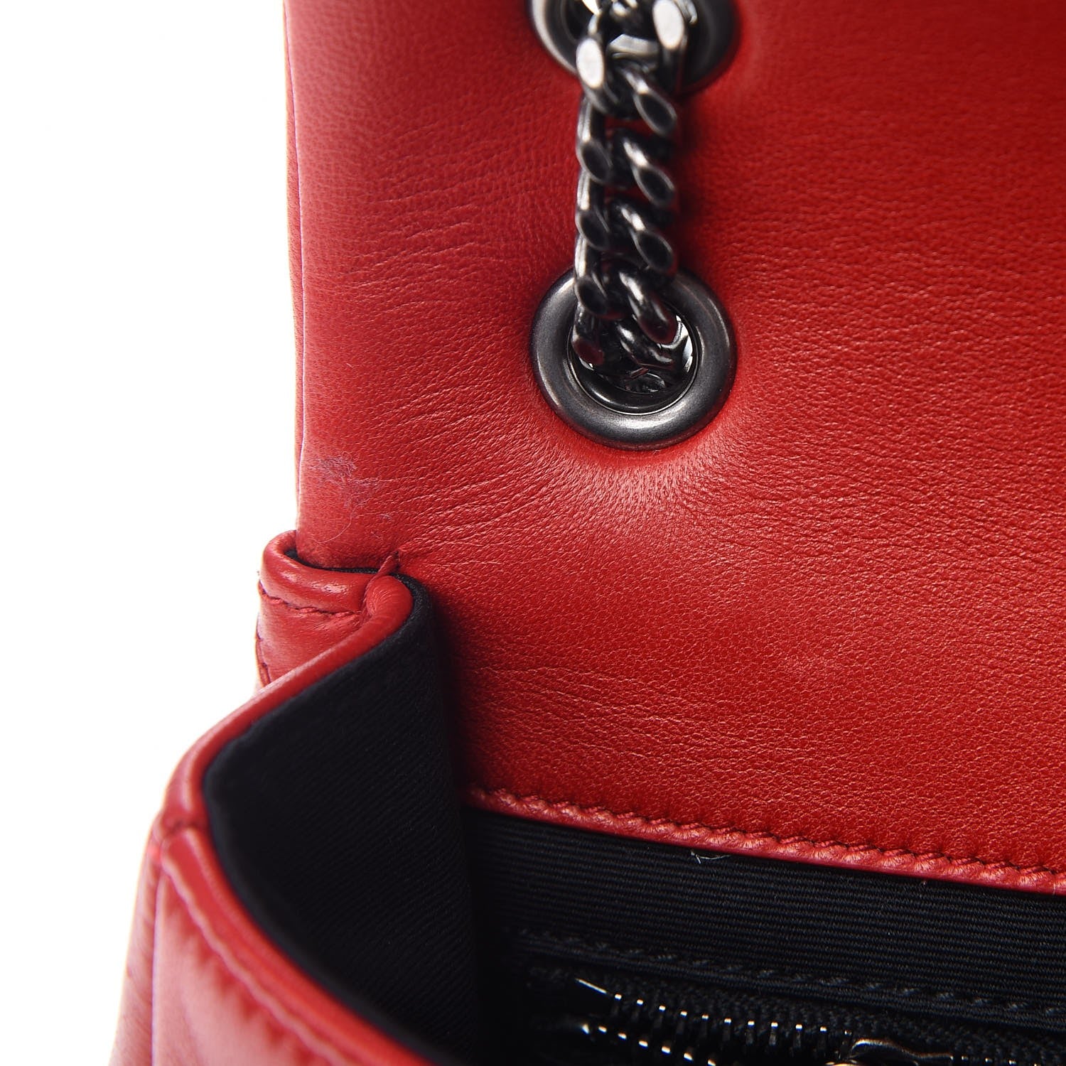 Saint Laurent Lambskin Patchwork Monogram Medium Jamie Red 11 of 12