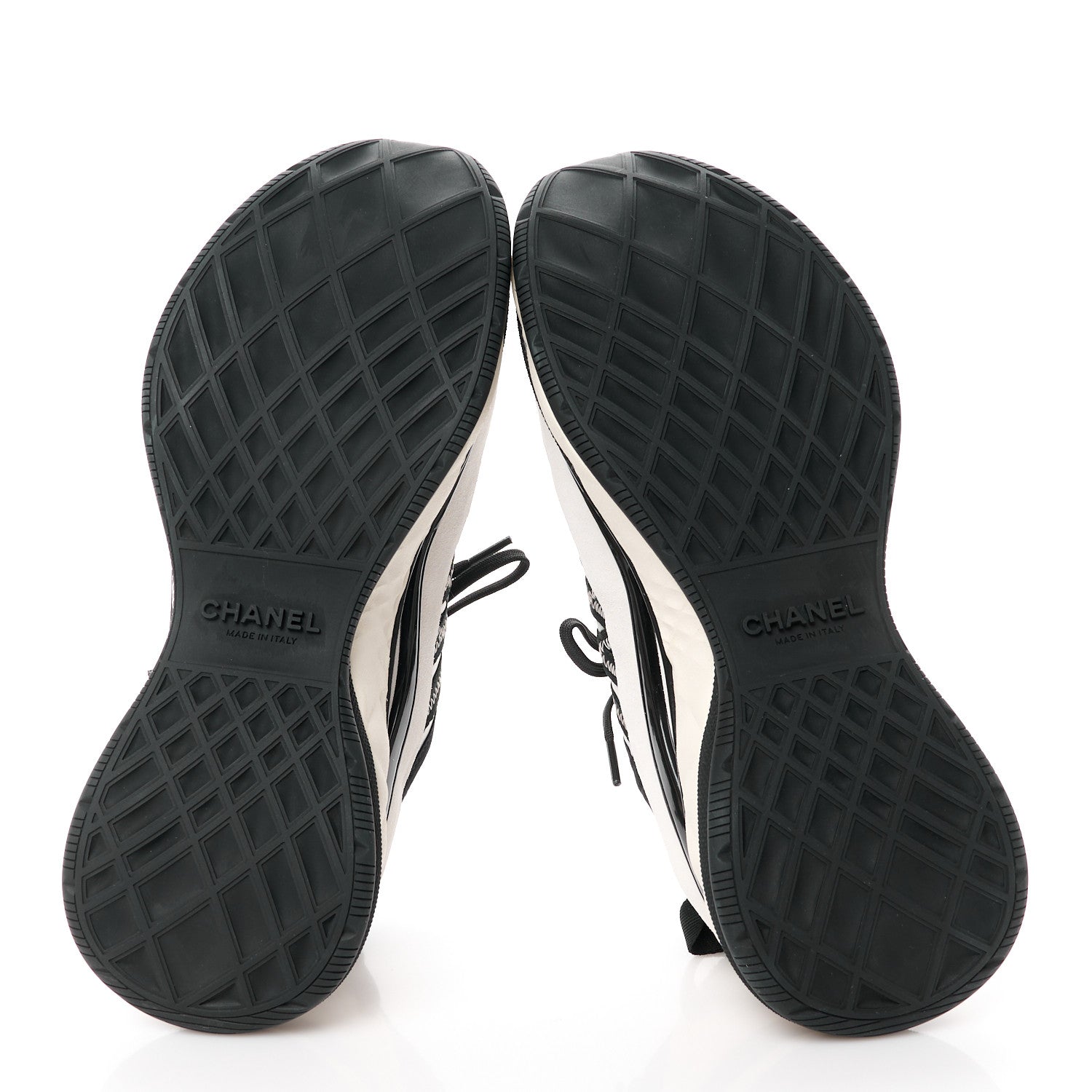 Chanel Fabric Suede Calfskin Sneakers 37 White Black 5 of 9
