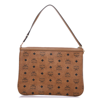MCM Visetos Medium Stark Wristlet Pouch Cognac 1 of 9