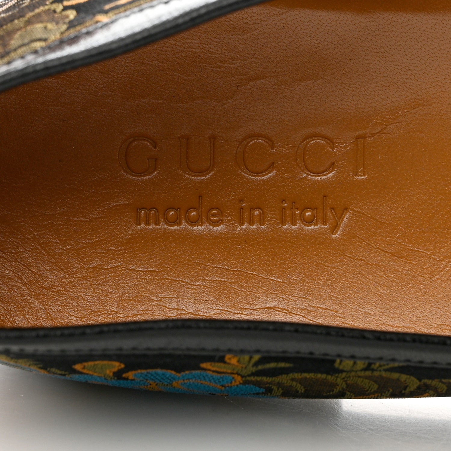 Gucci Jacquard Horsebit Artichoke Flower Mens Jordaan Loafers 7 Black Multicolor 8 of 9