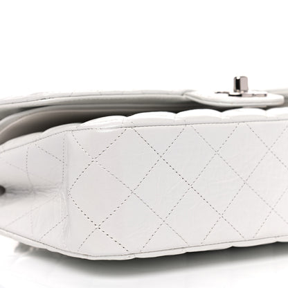 Chanel Iridescent Crumpled Calfskin Quilted Medium Double Flap White 8 of 10