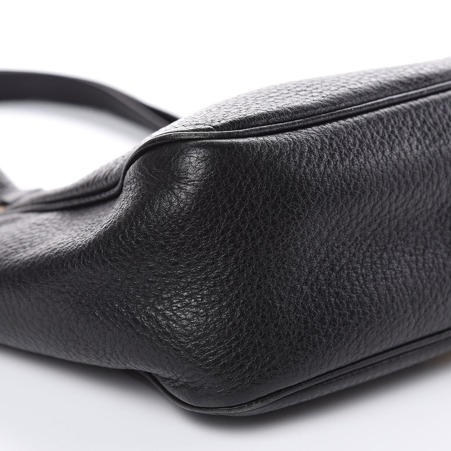 Vitello Daino Turnlock Shoulder Bag Black