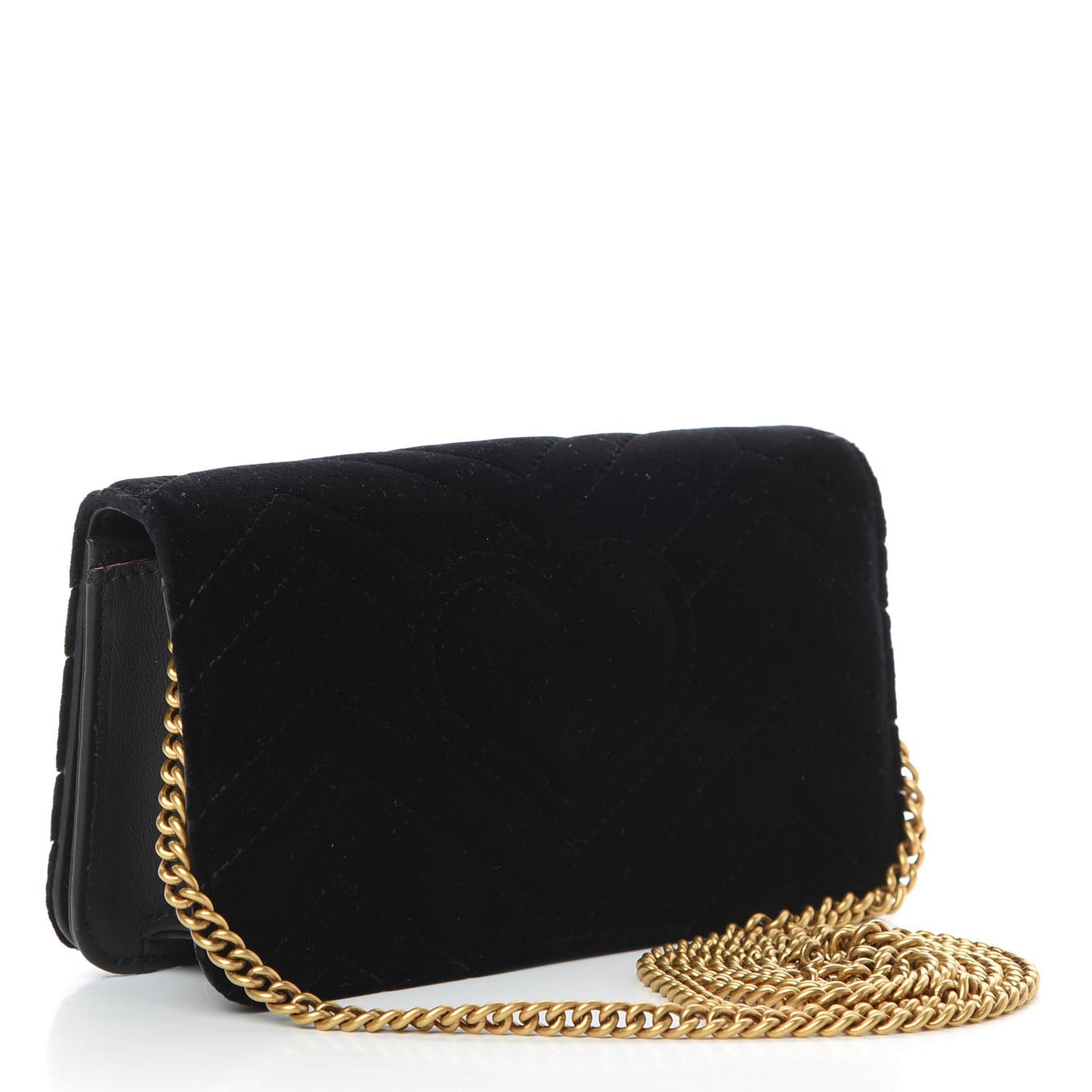 Velvet Matelasse GG Marmont Mini Bag Black