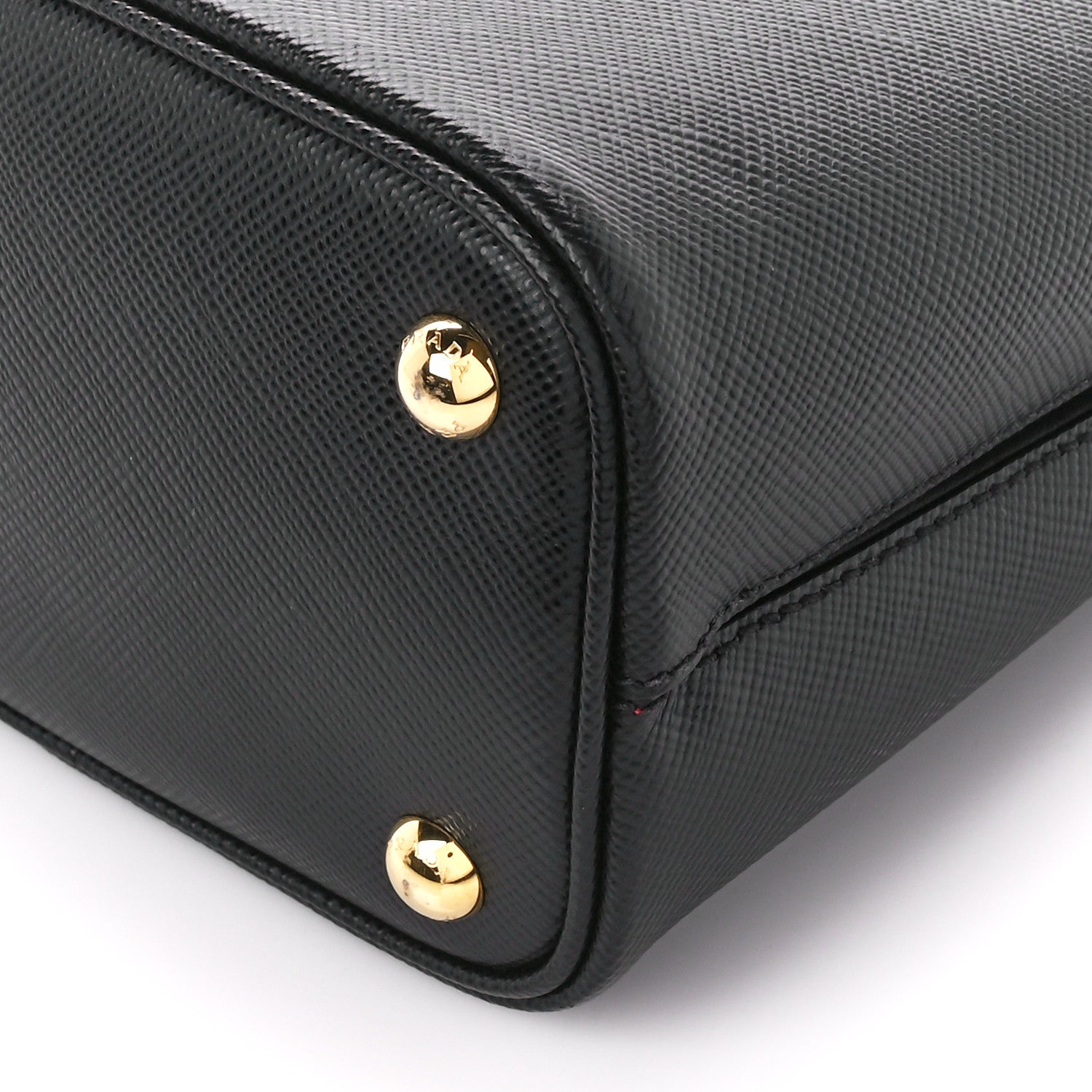 Prada Saffiano Cuir Small Panier Bucket Bag Black Fuoco 10 of 10