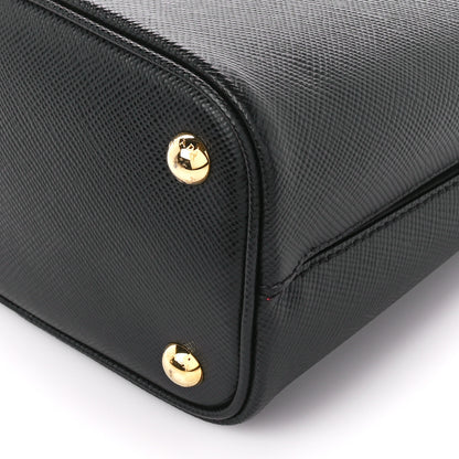 Prada Saffiano Cuir Small Panier Bucket Bag Black Fuoco 10 of 10
