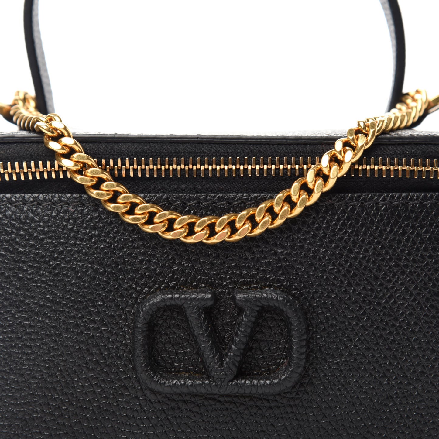 Grained Calfskin VSling Vanity Case Black