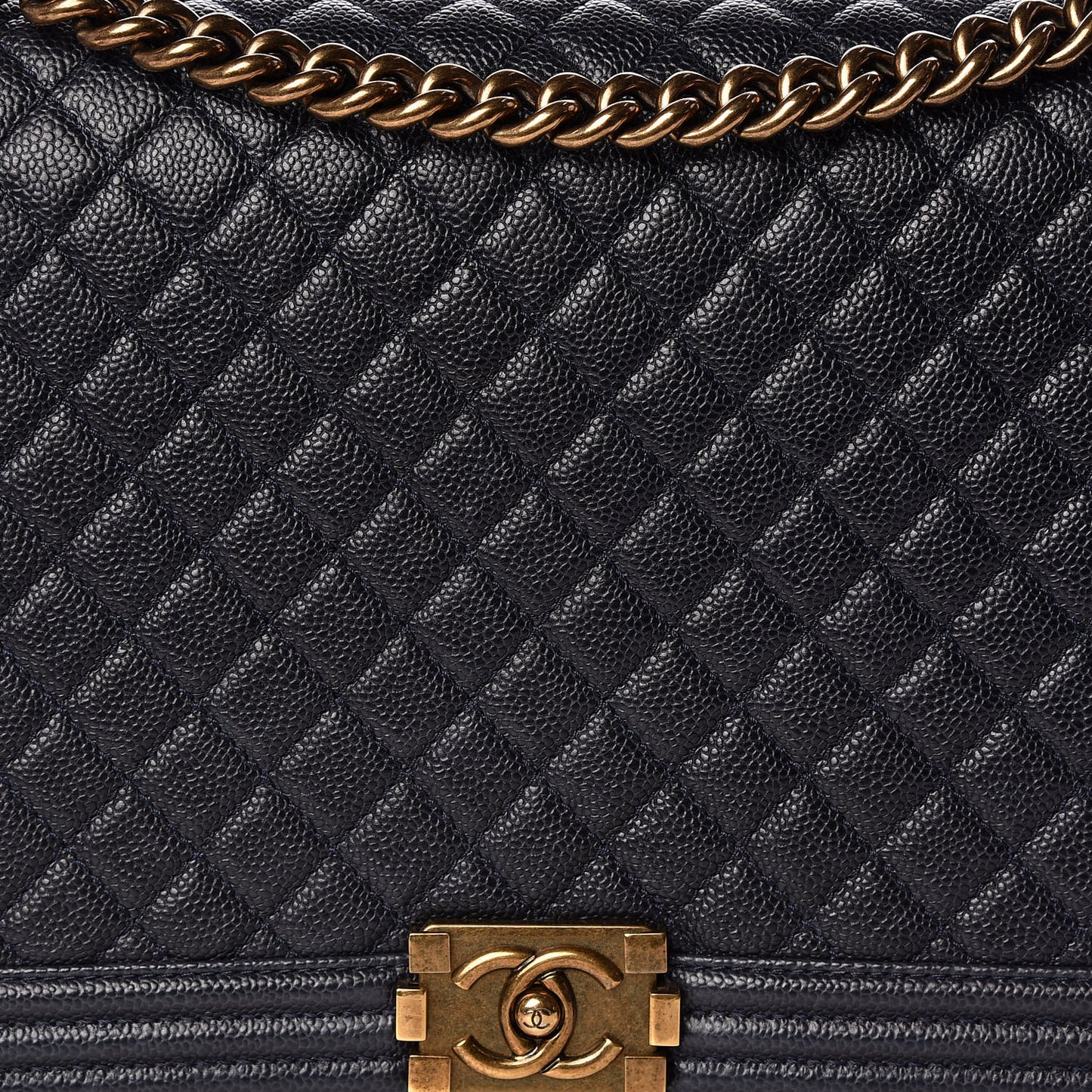 Caviar Quilted Large Boy Flap Blue