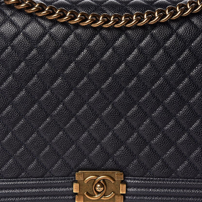 Chanel Caviar Quilted Large Boy Flap Blue 9 of 9