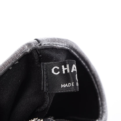 Chanel Lambskin Stitched Fingerless CC Embellished Gloves 7 Black 5 of 7