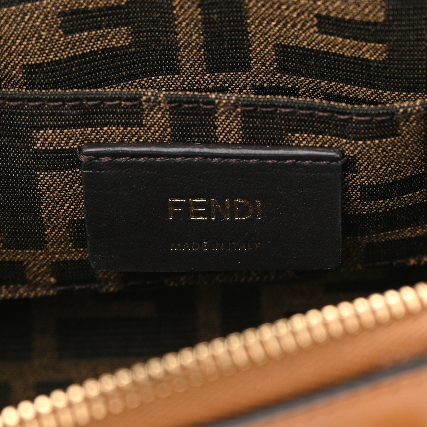 Fendi Vitello King Plexiglass Logo Embossed Mini By The Way Top Handle Boston Bag Caramello 6 of 14