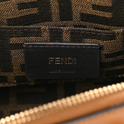 Fendi Vitello King Plexiglass Logo Embossed Mini By The Way Top Handle Boston Bag Caramello 6 of 14
