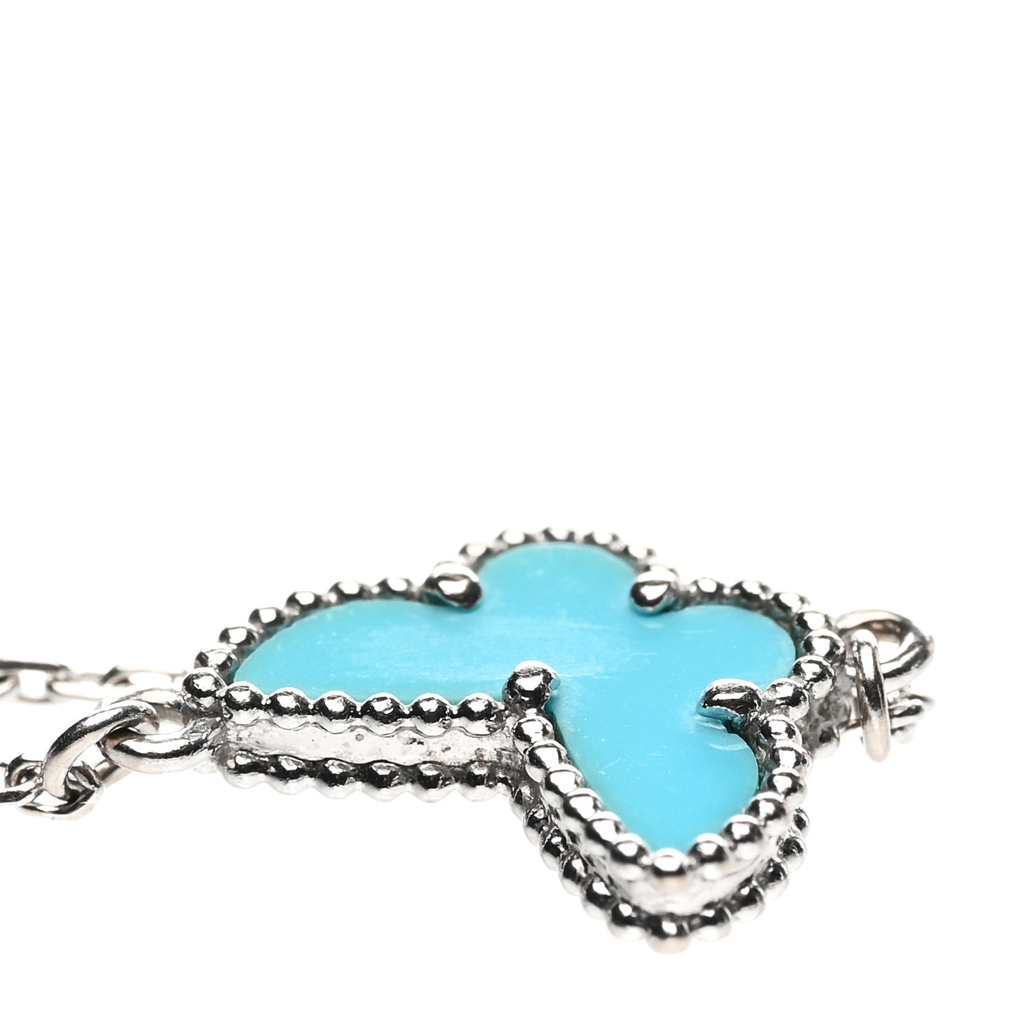 18K White Gold Turquoise Sweet Alhambra Butterfly Bracelet