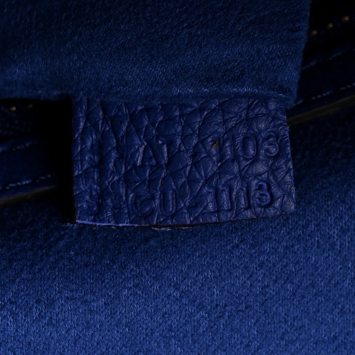 Celine Drummed Calfskin Mini Luggage Indigo 7 of 10