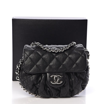 Chanel Washed Lambskin Quilted Mini Chain Around Flap Black 11 of 11