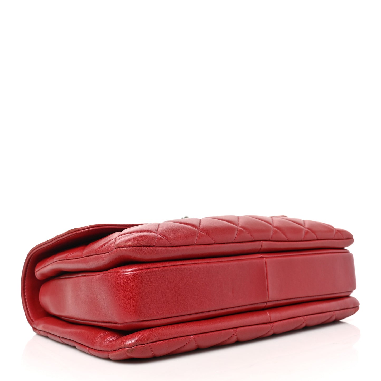 Lambskin Quilted Medium Trendy CC Flap Dual Handle Bag Red