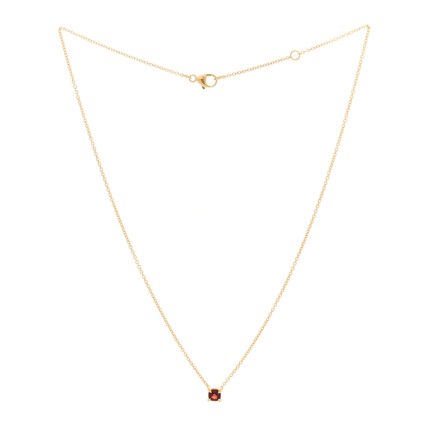 18K Yellow Gold Garnet Chatelaine Teen Necklace