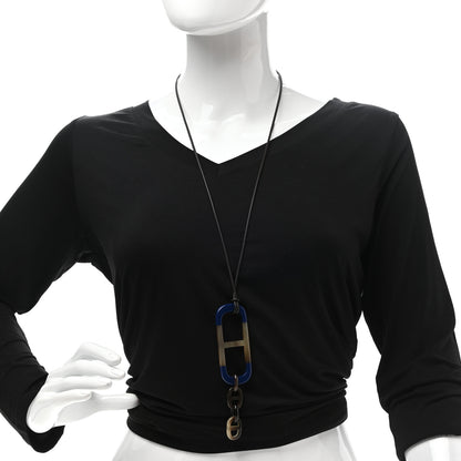 Hermes Lacquered Buffalo Horn Amarres Pendant Necklace 2 of 6