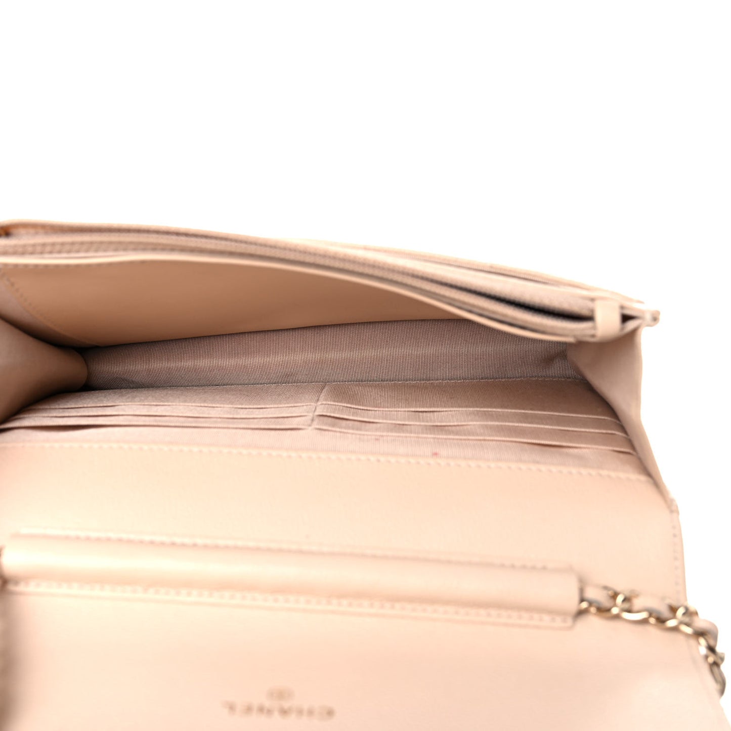 Caviar Quilted Coco Candy Wallet On Chain WOC Beige