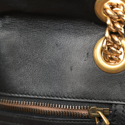Gucci Calfskin Matelasse Studded Small Pearly GG Marmont Shoulder Bag Black 7 of 12