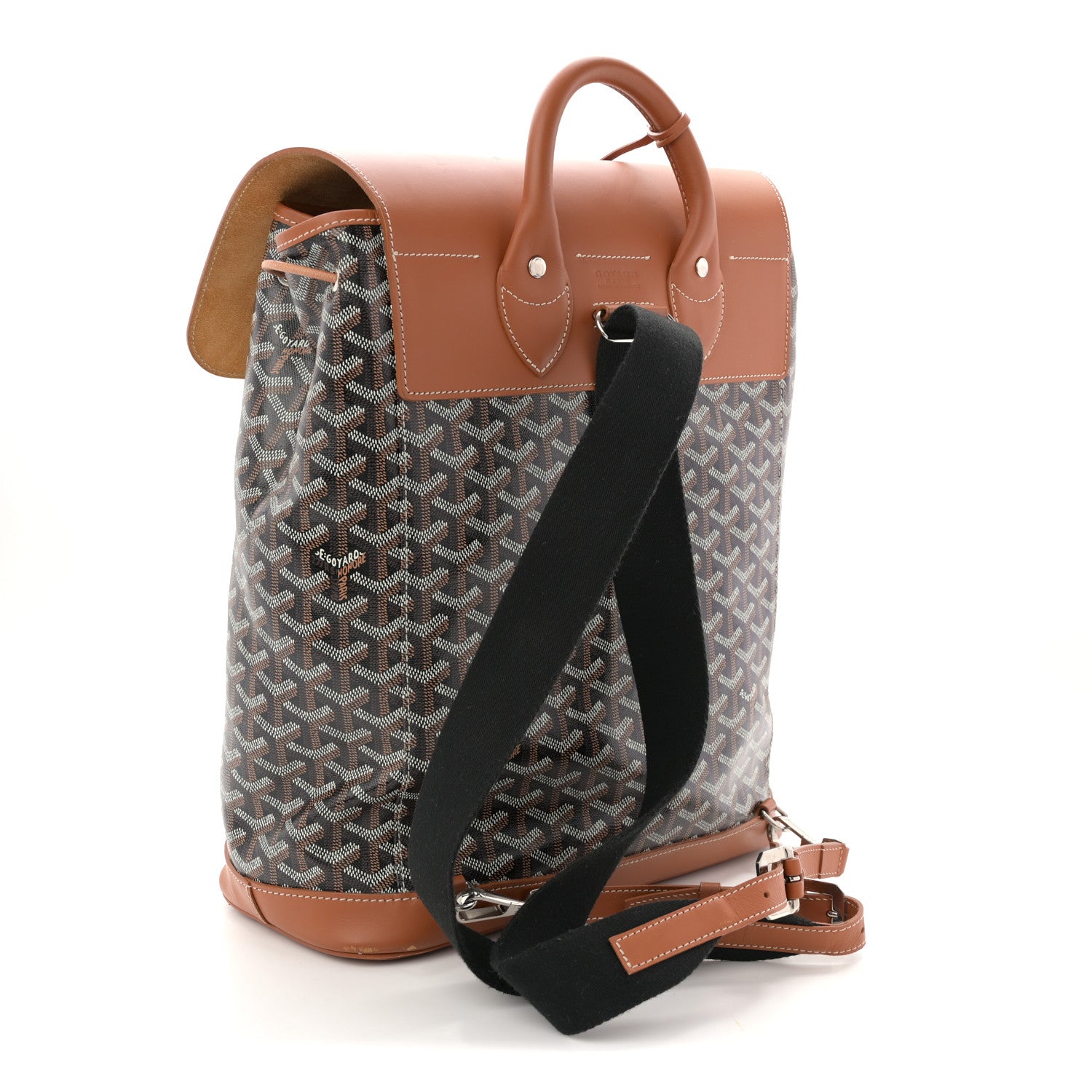 Goyard Goyardine Calfskin Alpin MM Backpack Gold Black 3 of 15