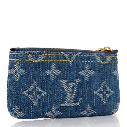 Louis Vuitton Monogram Denim Key Pouch Denim Blue 3 of 7