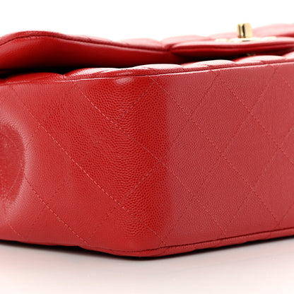 Chanel Caviar Quilted Jumbo Double Flap Red 9 of 13