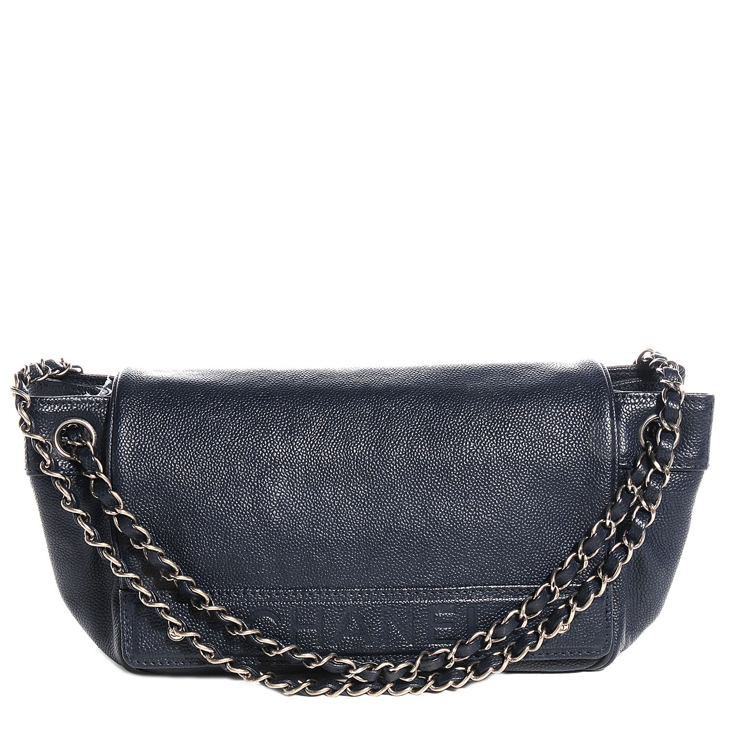 Chanel Caviar Outdoor Ligne Accordion Flap Navy Blue 1 of 7