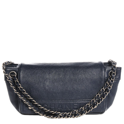 Chanel Caviar Outdoor Ligne Accordion Flap Navy Blue 1 of 7