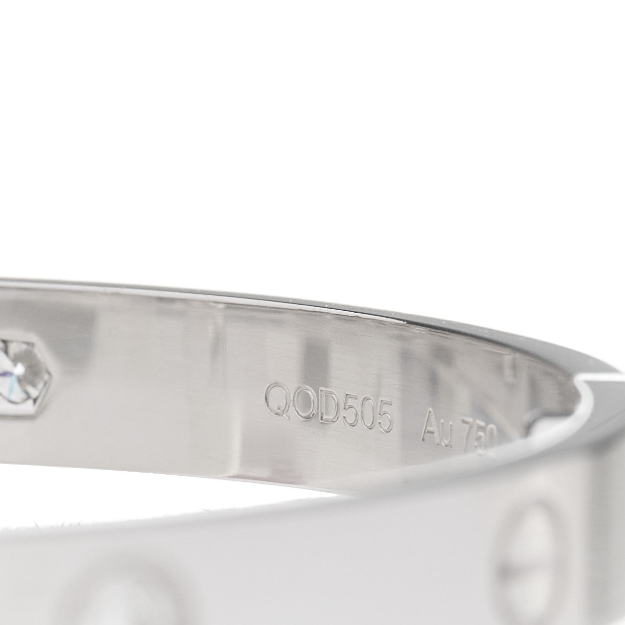 18K White Gold 4 Diamond Love Bracelet 19