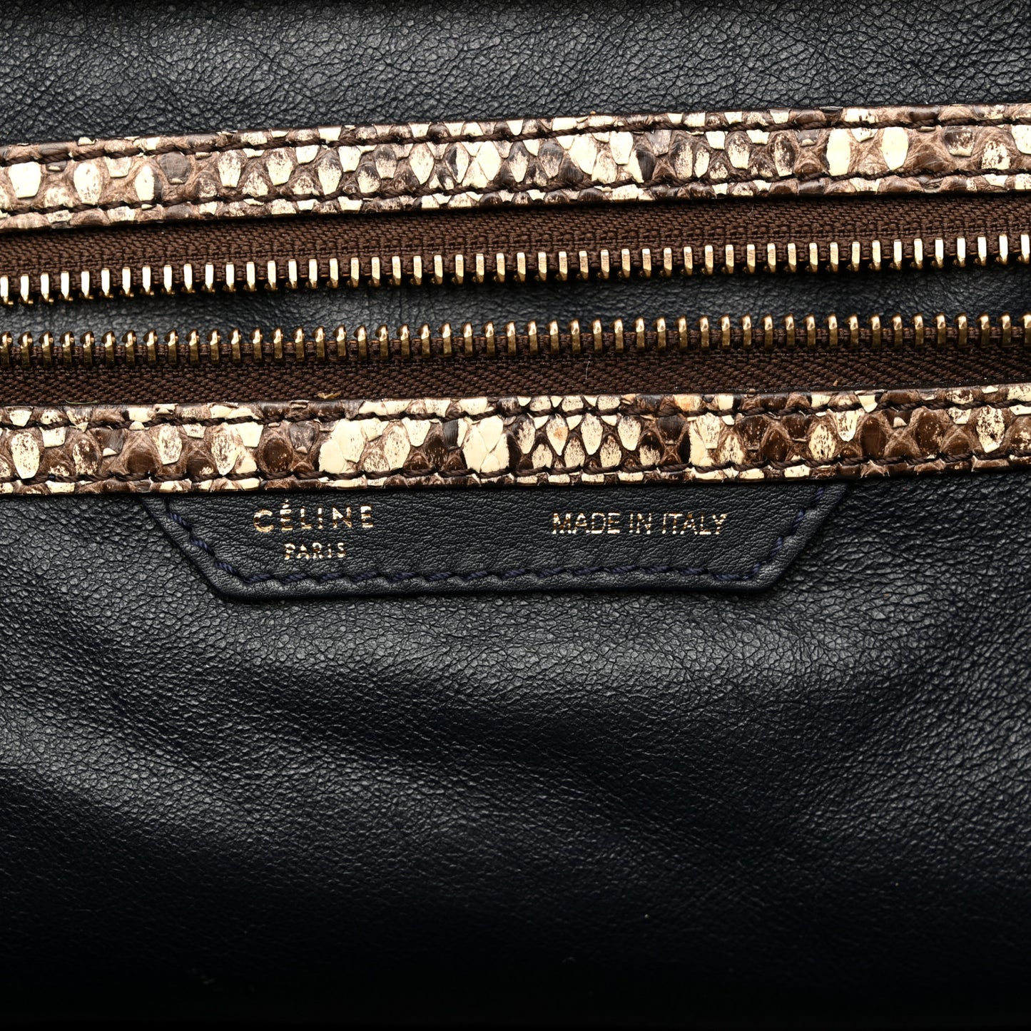 Snakeskin Mini Luggage Beige