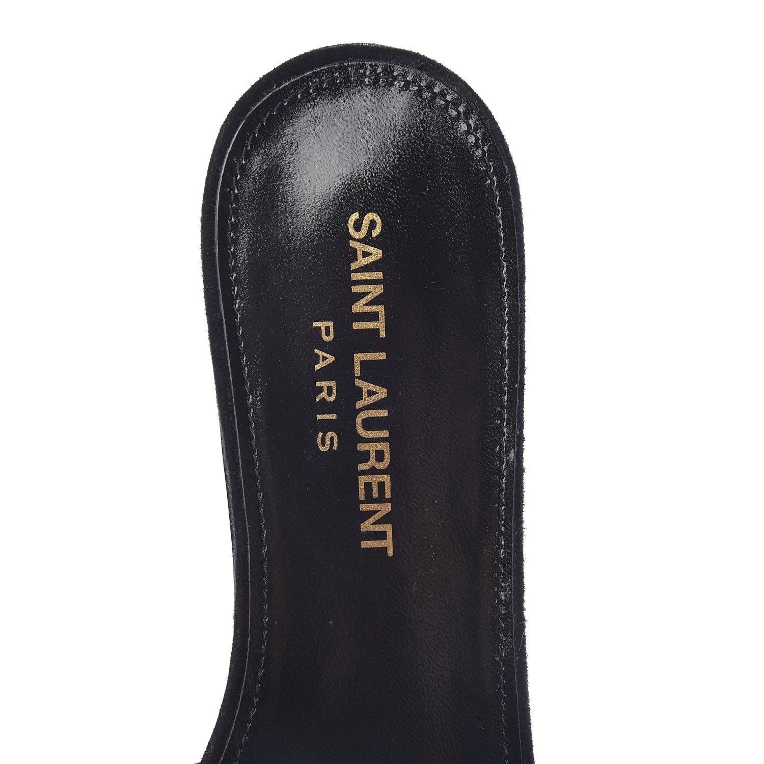 Saint Laurent Suede Tribute 05 Slide Sandals 36 Black 7 of 8