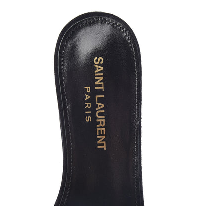 Saint Laurent Suede Tribute 05 Slide Sandals 36 Black 7 of 8