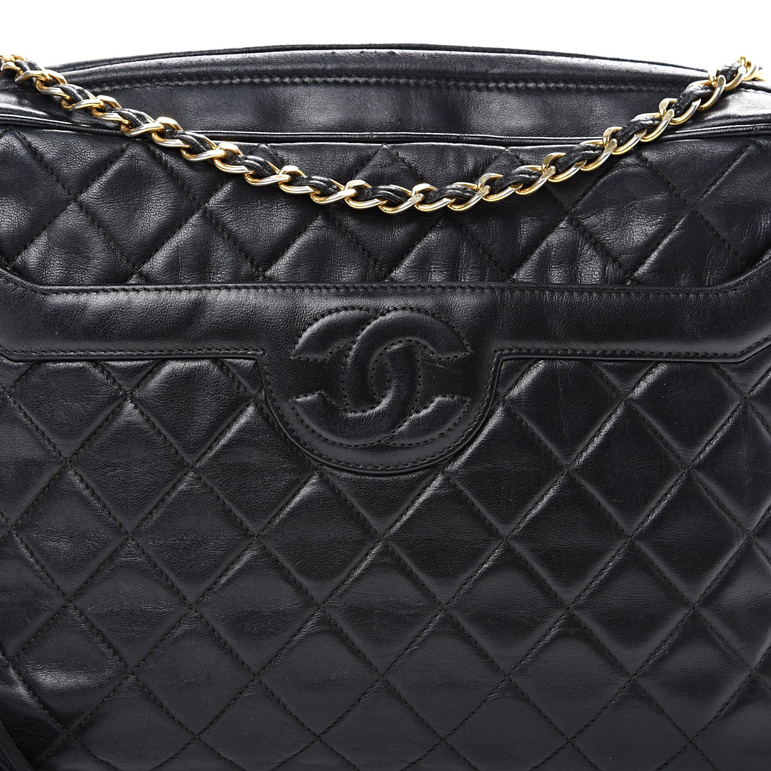 Chanel Lambskin Quilted CC Tassel Camera Case Black 9 of 13