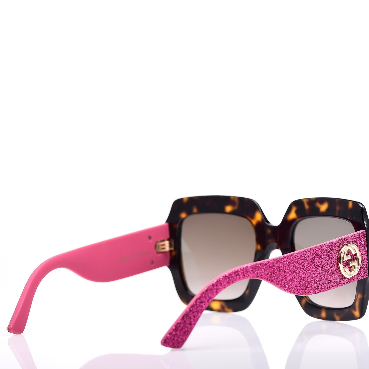Gucci Square Frame GG0102S Sunglasses Glitter Pink 5 of 9