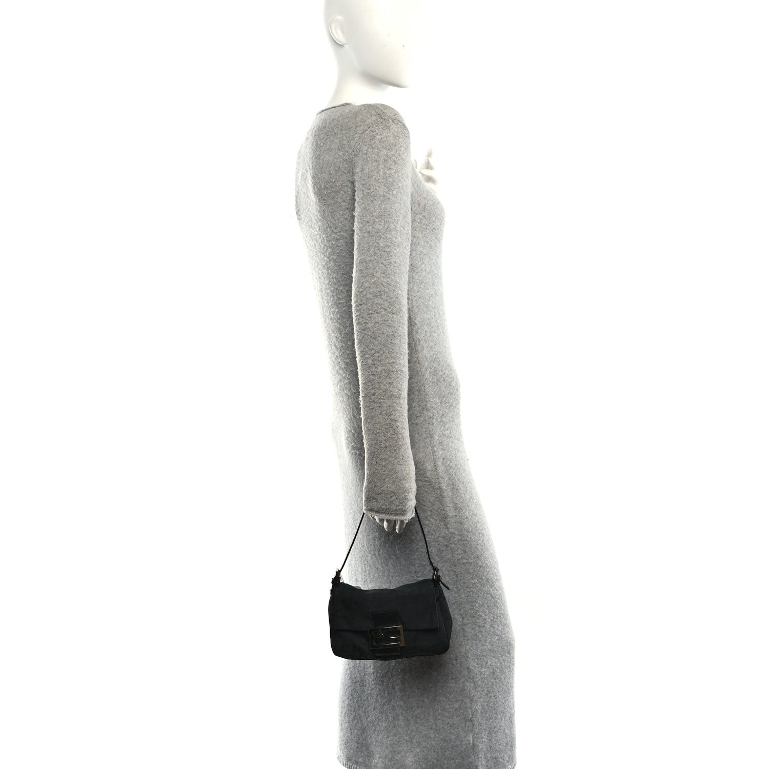 Fendi Zucchino Mini Mama Baguette Black 2 of 10