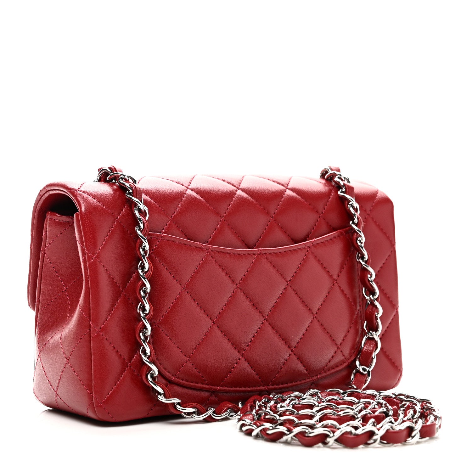 Chanel Lambskin Quilted Mini Rectangular Flap Red 3 of 11