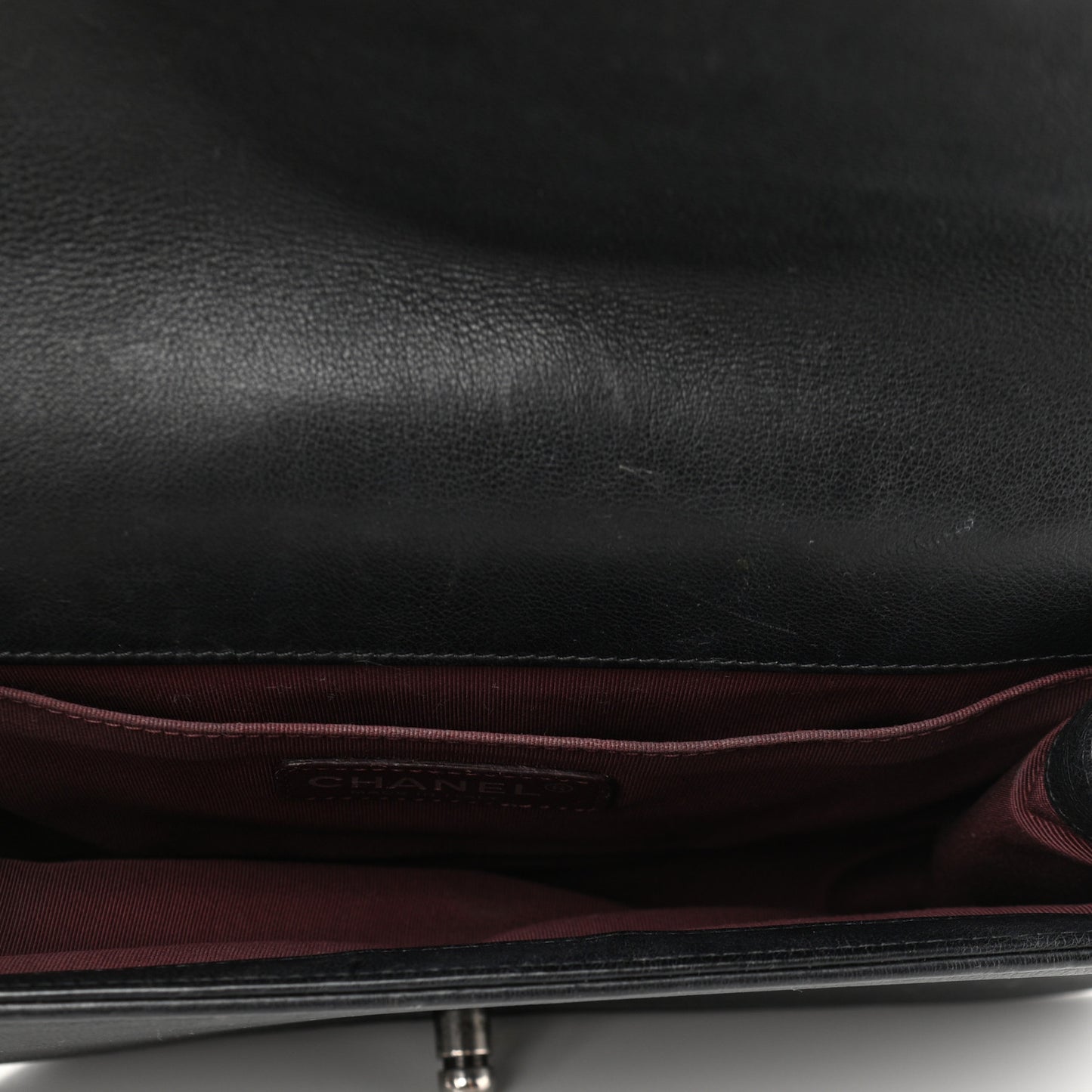 Calfskin Quilted Double Stitch New Medium Boy Flap Black