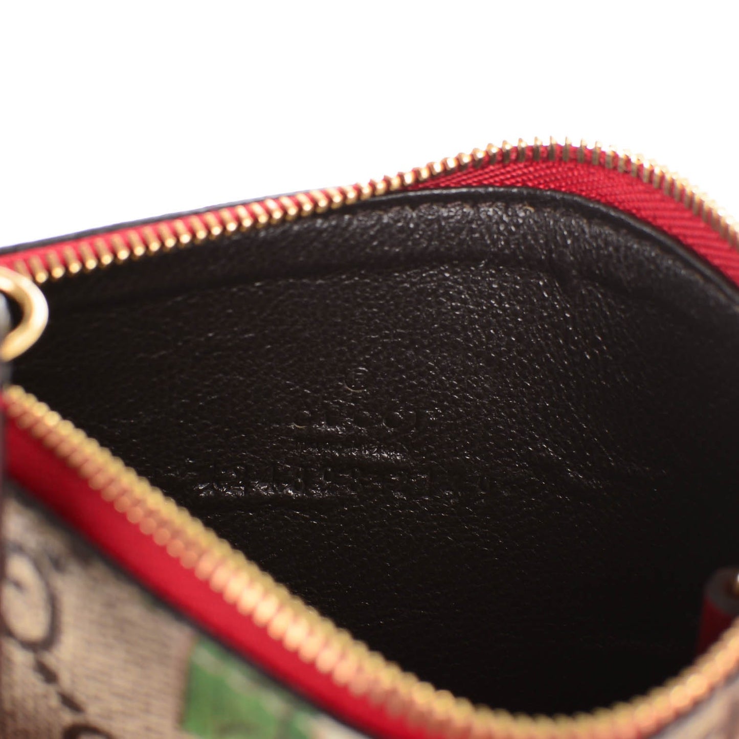 GG Supreme Monogram Tian Key Case Beige Multicolor Red