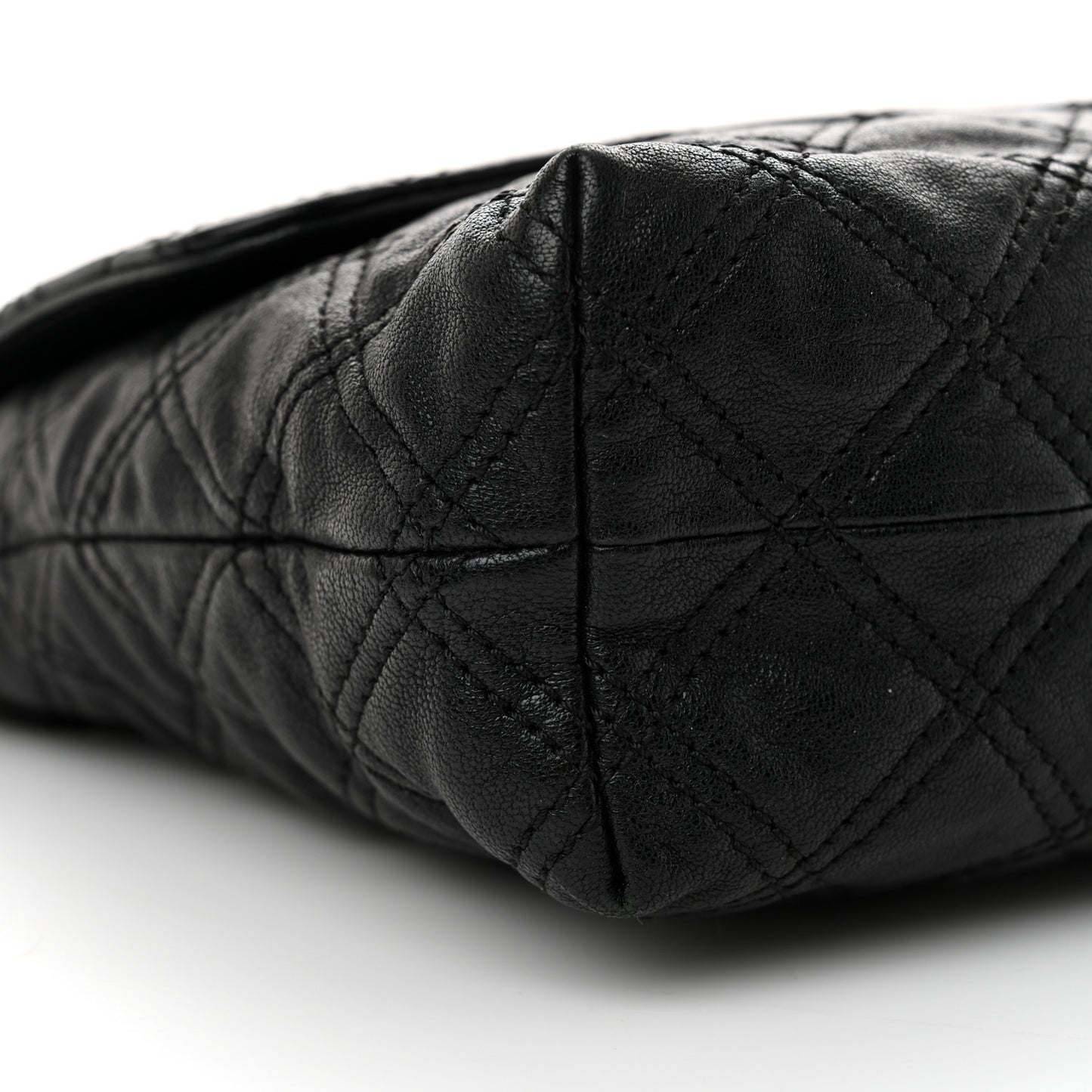 Lambskin Quilted The Large Single Flap Black