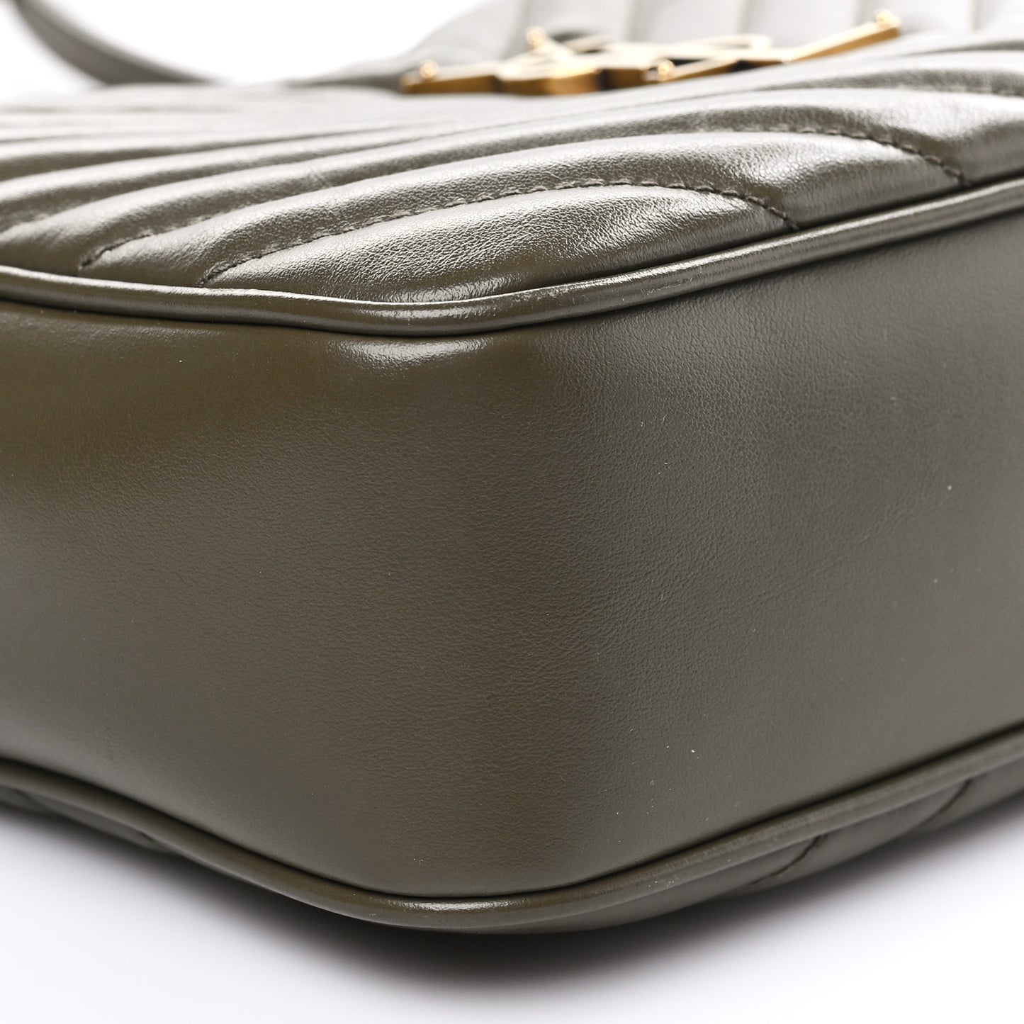 Calfskin Matelasse Monogram Lou Camera Bag Military Olive