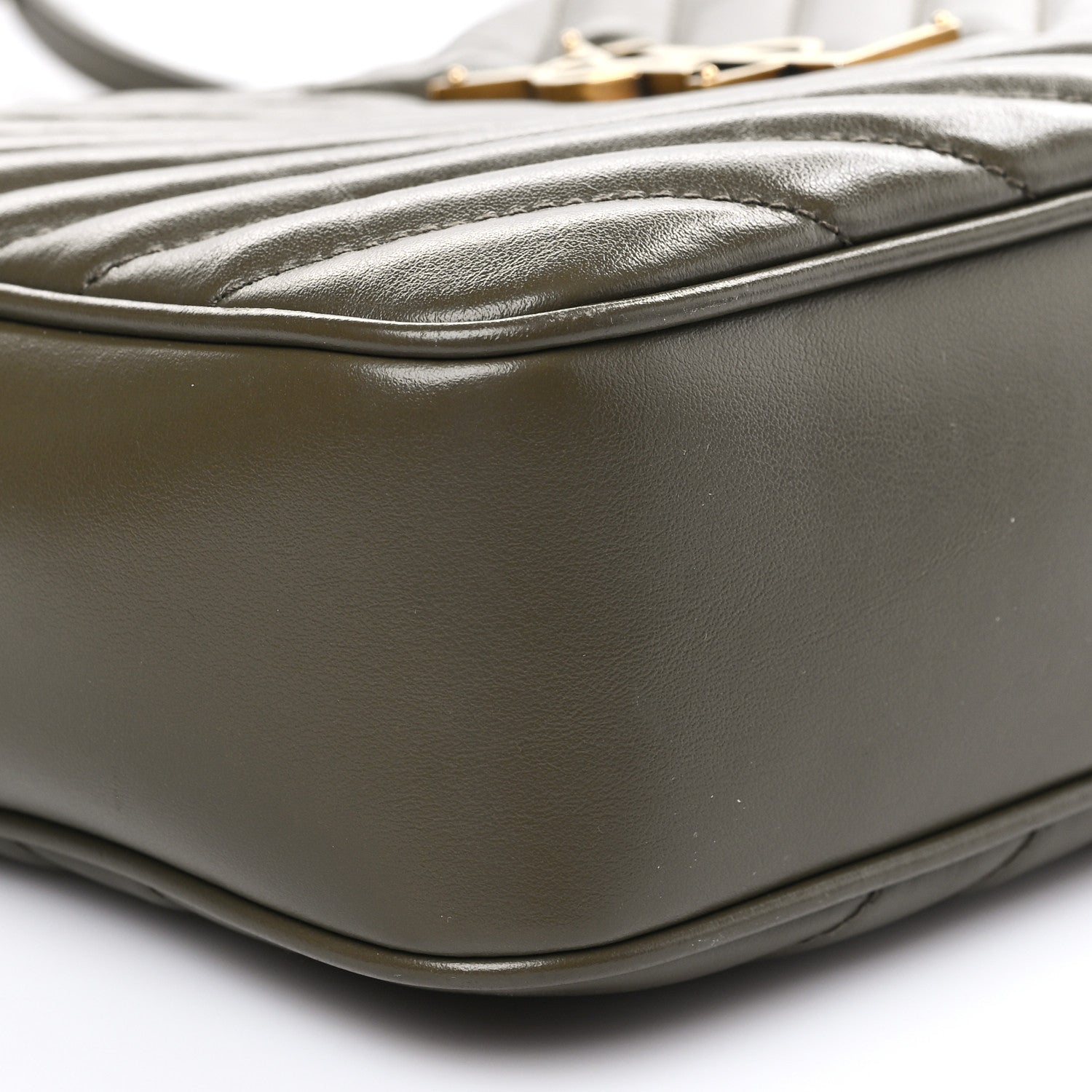 Saint Laurent Calfskin Matelasse Monogram Lou Camera Bag Military Olive 7 of 8