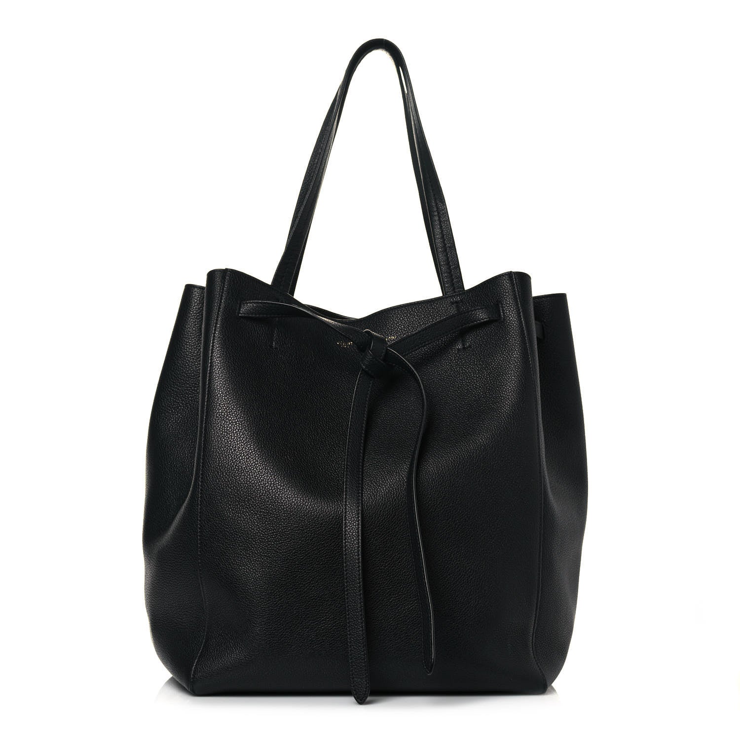 Celine Soft Grained Calfskin Small Belt Cabas Black 1 of 10