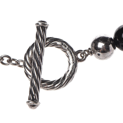 David Yurman Sterling Silver Black Onyx Hematite Elements Long Toggle Necklace 4 of 4