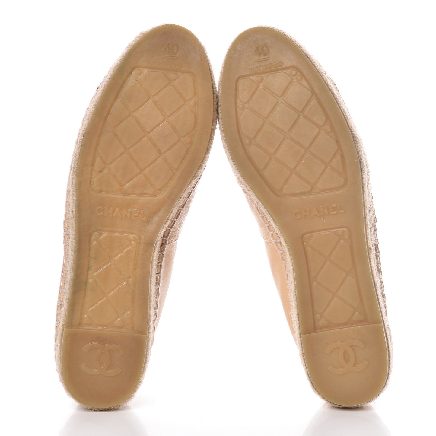 Lambskin CC Espadrilles 40 Beige Black