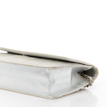 Chanel Nylon Travel Wallet On Chain WOC Metallic Silver 12 of 16