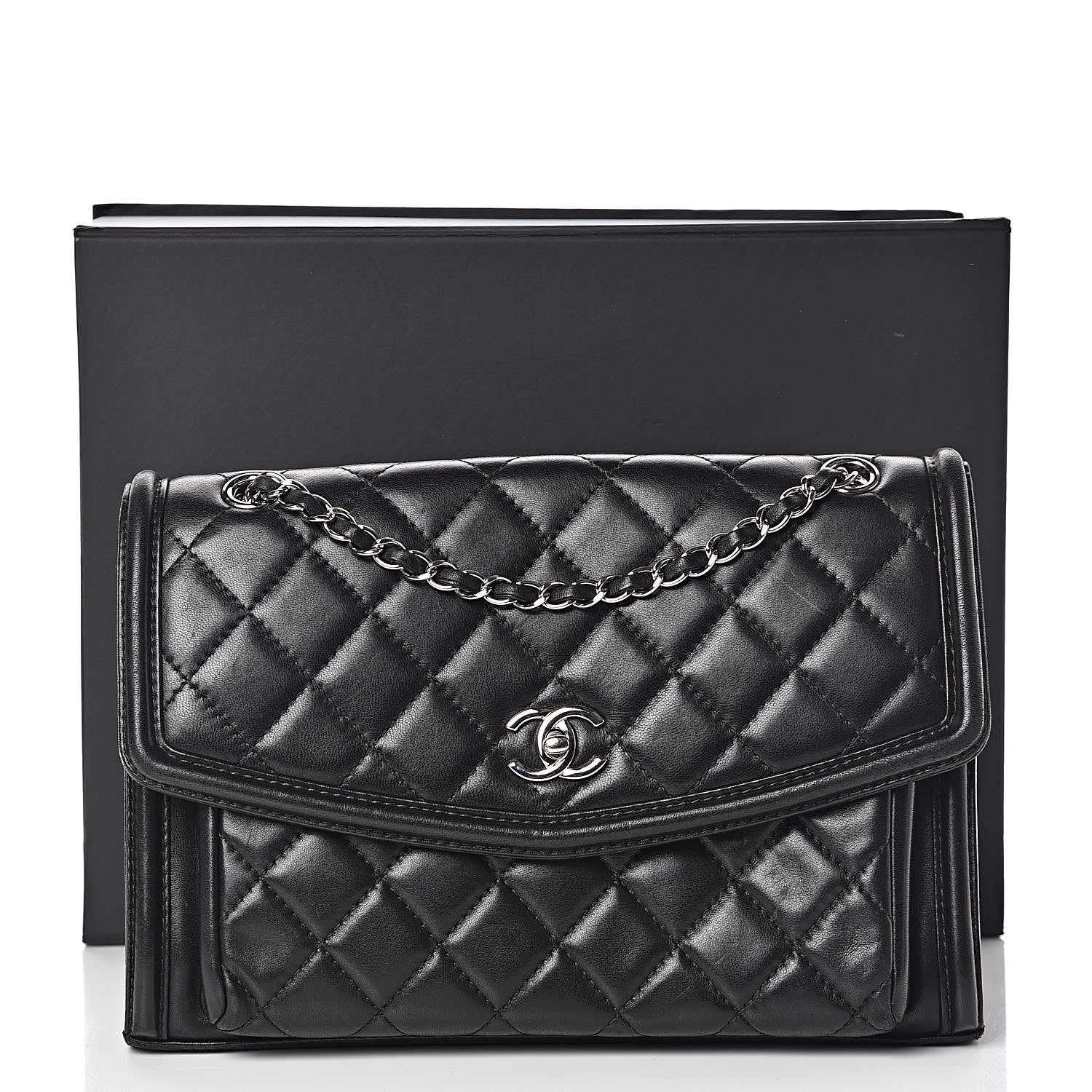 Chanel Lambskin Quilted Large Geometric Flap Black 16 of 16