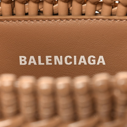 Balenciaga Varnished Faux Calfskin Braided XS Bistro Basket Beige 6 of 9