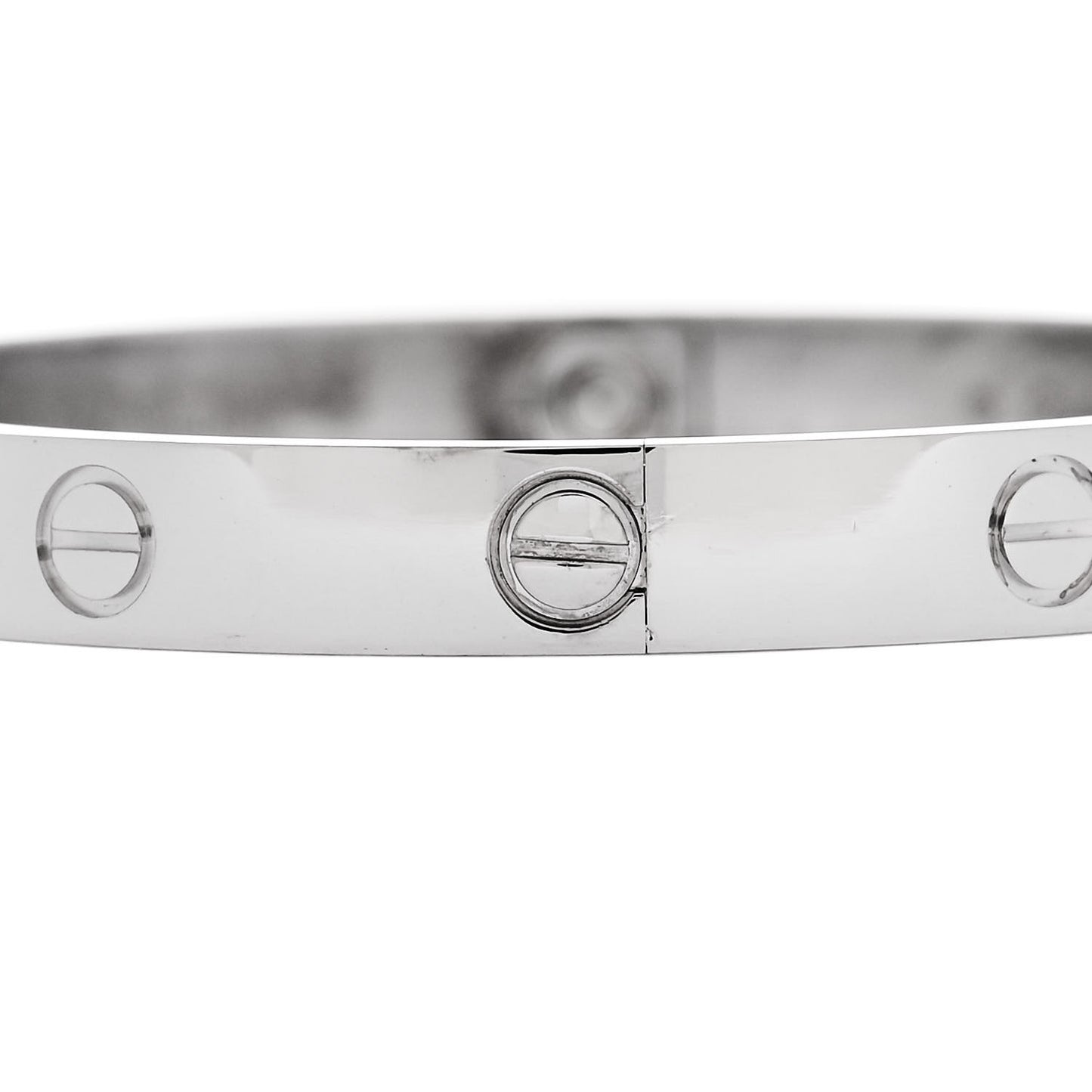 18K White Gold 4 Diamond Love Bracelet 17