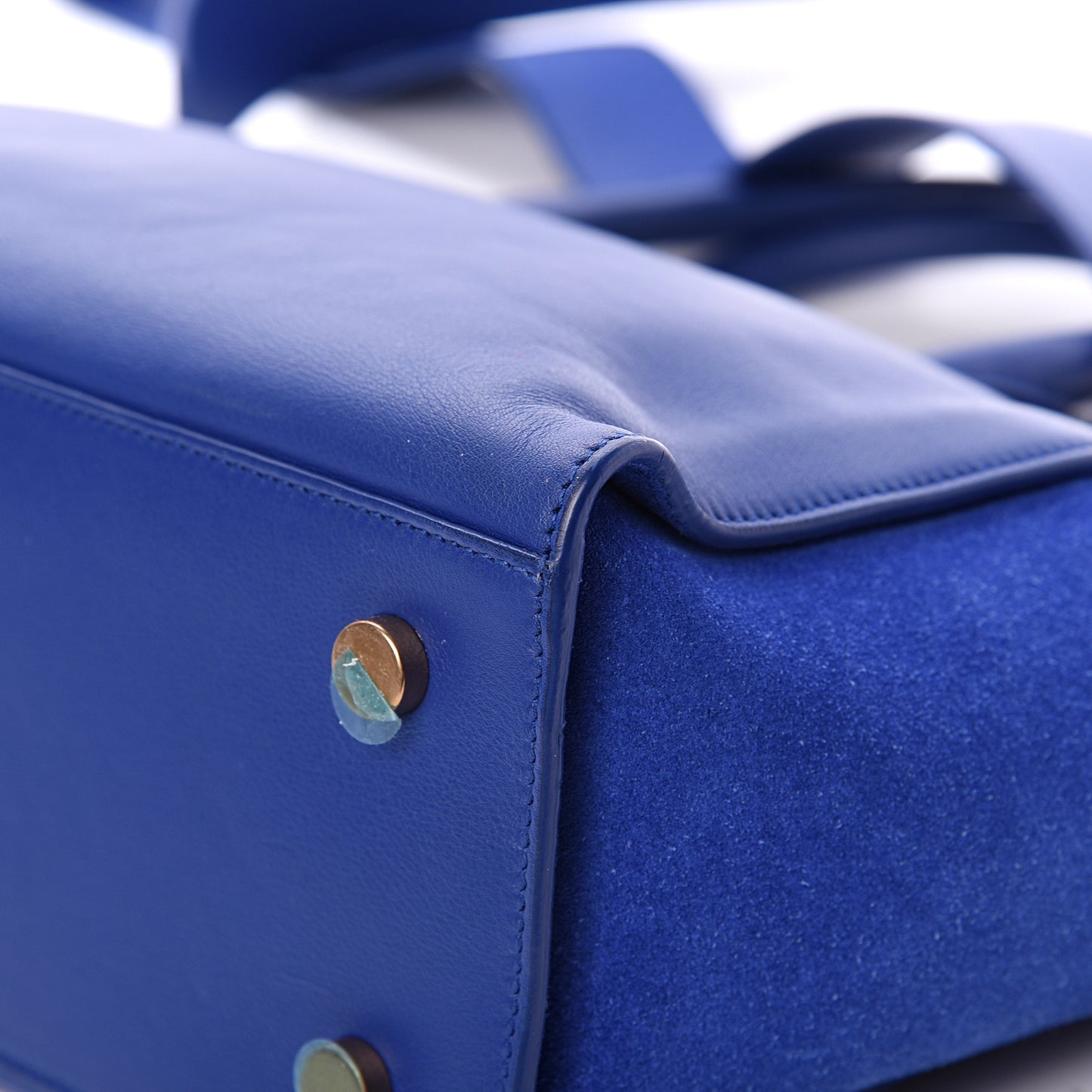 Calfskin Suede Baby Monogram Downtown Cabas Ultramarine