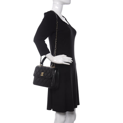 Chanel Lambskin Quilted Small Trendy CC Dual Handle Flap Bag Black 2 of 10